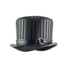 Baron Black Striped Leather Top Hat Black Ring Steampunk Band Angle Subverse