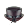 Pinkerton Oxblood Leather Top Hat black chrome ring band back subverse